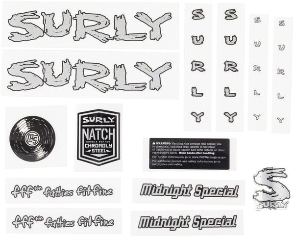 Surly Sticker/Decal Silver Surly Midnight Special Frame Decal Sets