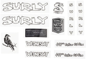 Surly Sticker/Decal White/Crow Surly Wednesday Decal Set