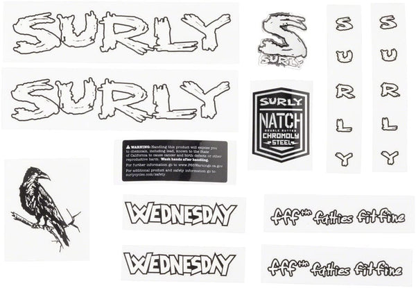 Surly Sticker/Decal White/Crow Surly Wednesday Decal Set
