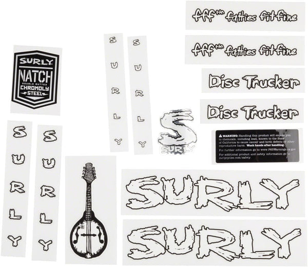Surly Sticker/Decal White Surly Disc Trucker Decal Set