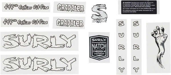 Surly Sticker/Decal White Surly Grappler Decal Set