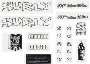 Surly Sticker/Decal White Surly Lowside Frame Decal Set
