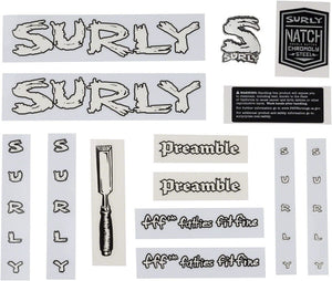 Surly Sticker/Decal White Surly Preamble Decal Set