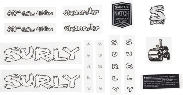 Surly Sticker/Decal White Surly Steamroller Decal Set
