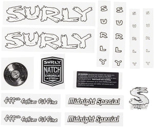 Surly Sticker/Decal White With Record Surly Midnight Special Frame Decal Sets