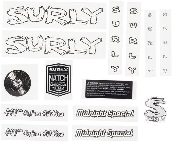 Surly Sticker/Decal White With Record Surly Midnight Special Frame Decal Sets
