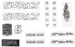Surly Stickers Bridge Club / White Surly Replacement Decal Set