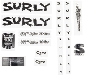 Surly Stickers Ogre / Black Surly Replacement Decal Set