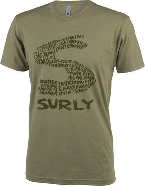 Surly T-Shirt Surly Steel Consortium Mens T-shirt  Olive Green