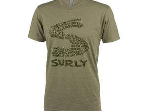 Surly T-Shirt Surly Steel Consortium Mens T-shirt  Olive Green