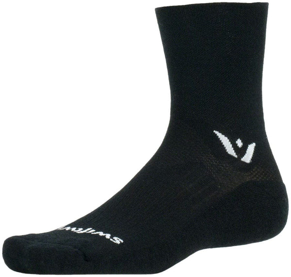 Swiftwick Socks Large / Black Swiftwick Pursuit Quarter Crew Socks - 4" Black