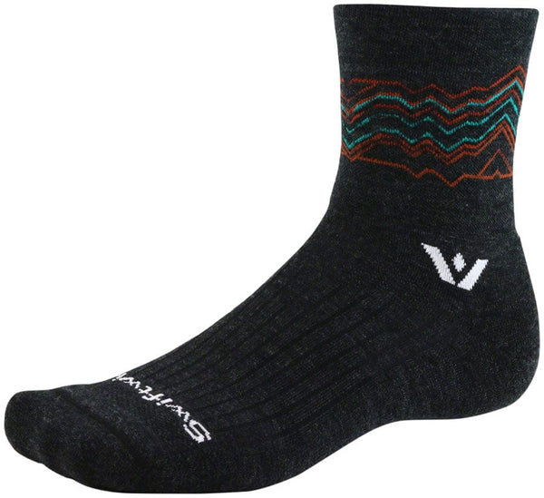Swiftwick Socks Large / Coal Orange Swiftwick Pursuit Quarter Crew Socks - 4" Black