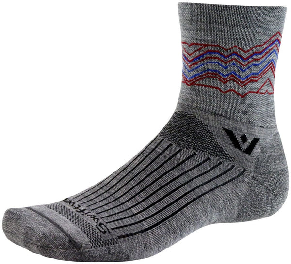 Swiftwick Socks Large / Heather Red Swiftwick Pursuit Quarter Crew Socks - 4" Black