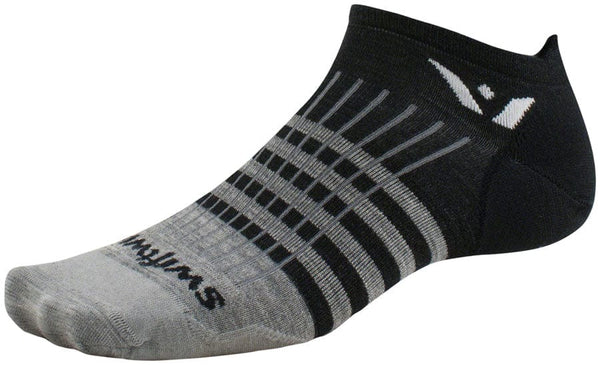 Swiftwick Socks Medium / Heather Black Swiftwick Pursuit Zero Wool Socks - No Show, Stripes