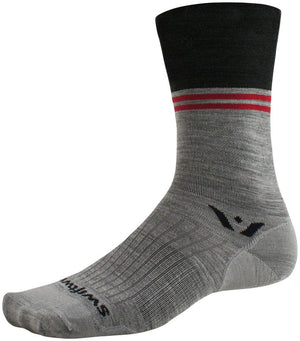 Swiftwick Socks Small / Charcoal Swiftwick Pursuit Seven Ultralight Socks - 7", Block Stripe