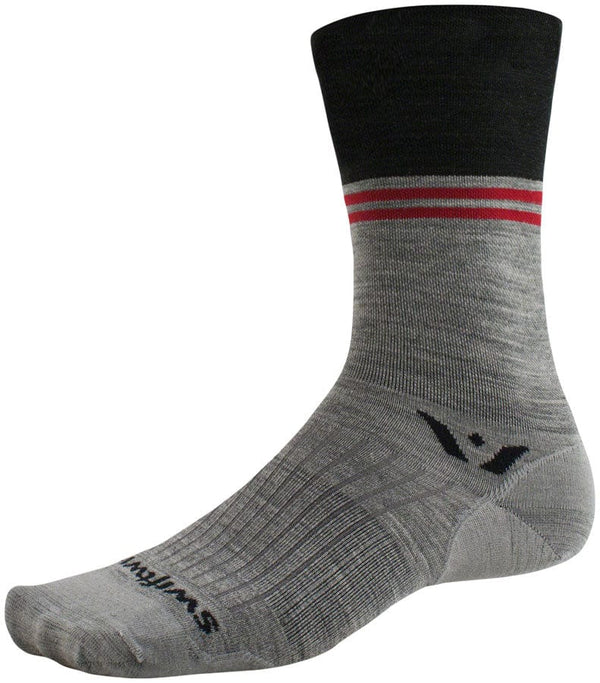 Swiftwick Socks Small / Charcoal Swiftwick Pursuit Seven Ultralight Socks - 7", Block Stripe