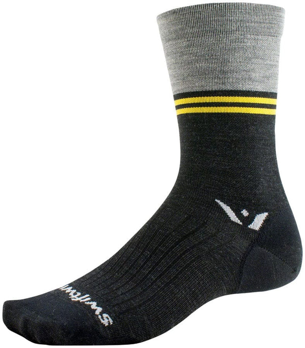 Swiftwick Socks Small / Heather Swiftwick Pursuit Seven Ultralight Socks - 7", Block Stripe