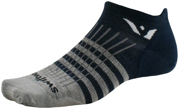Swiftwick Socks Small / Navy Heather Swiftwick Pursuit Zero Wool Socks - No Show, Stripes