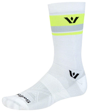 Swiftwick Socks SwiftWick Aspire Crew Socks - White/Hi-Viz Medium
