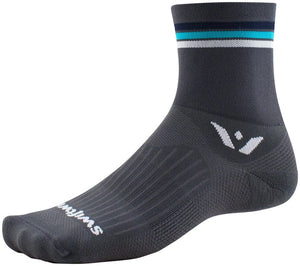 Swiftwick Socks Swiftwick Aspire Four Socks - 4" Gray Stripe Small