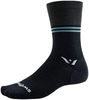 Swiftwick Socks XL / Black Swiftwick Pursuit Seven Ultralight Socks - 7", Block Stripe