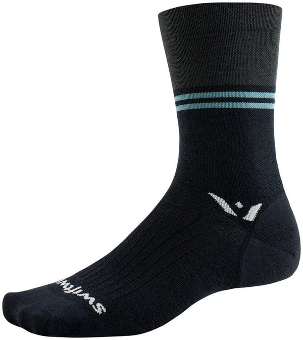 Swiftwick Socks XL / Black Swiftwick Pursuit Seven Ultralight Socks - 7", Block Stripe