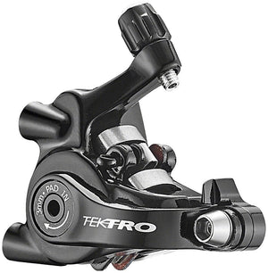 Tektro Disc Brake Calipers Tektro MD-C550 Dual-Piston Cable Actuated Mechanical Flat Mount Disc Caliper Road Short-Pull Levers BLK