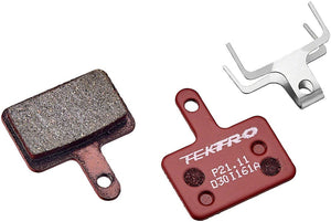 Tektro Disc Brake Pads Tektro P21.11 Disc Brake Pads - Resin 5mm Thickness For Use With 2- Piston Caliper Red