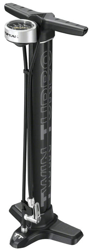 Topeak Floor Pumps Topeak Joe Blow Twin Turbo Floor Pump SmartHead Black