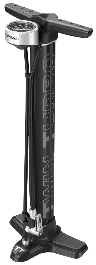 Topeak Floor Pumps Topeak Joe Blow Twin Turbo Floor Pump SmartHead Black