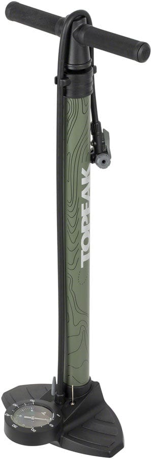 Topeak Floor Pumps Topeak Joeblow Mountain II Floor Pump - Steel Barrel / Plastic Base 3.5" Gauge 60 Psi /4 Bar Twinhead