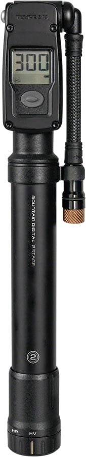 Topeak Frame Pump Topeak Mountain Digital Shock/Tire Mini Pump - 2Stage 300psi Black