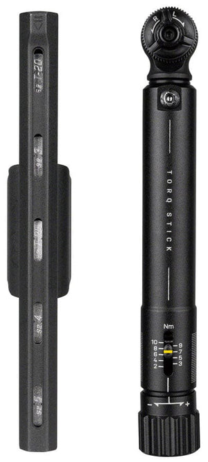 Topeak Torque Wrench Topeak Torq Stick Ratcheting Torque Wrench - Adjustable 2-10Nm Range 5 Piece Bit Set BLK