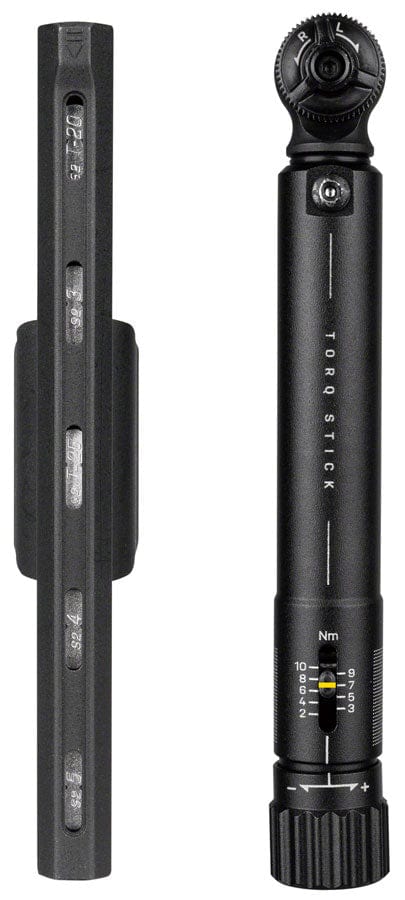 Topeak Torque Wrench Topeak Torq Stick Ratcheting Torque Wrench - Adjustable 2-10Nm Range 5 Piece Bit Set BLK