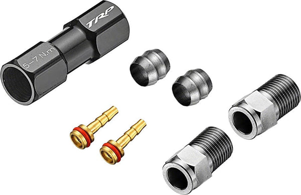 TRP Disc Hose and Parts TRP TL1.3 Disc Brake Hose Coupler Kit - For 5.0mm Coupler Compression Ferrules Brass Inserts O-Ring Hose Retainer