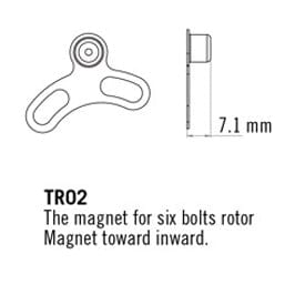 TRP Disc Rotor 6-Bolt / Inward TRP Magnet Speed Sensor