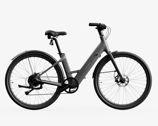 urtopia e-Bikes Grey Urtopia Carbon 1 Step-Thru E-Bike