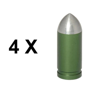 Ventura Tube Accessories Ventura Decorative Valve Caps Schrader Green Bullet 4pcs