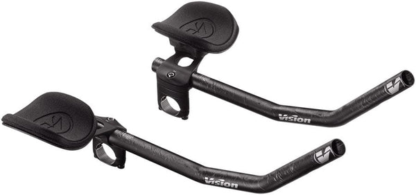 Vision Clip-On Aero Bar Vision TriMax Carbon Clip-ons 210–360mm Extension Range J-Bend Shape Aero Bar Add-on – Carbon