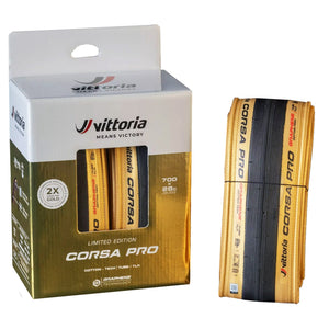 Vittoria Tires Vittoria Corsa Pro G2.0 Tire Two Pack Fold 700x28 Gold
