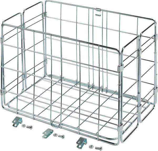 Wald Baskets and Accessories Wald 582 Folding Pannier Basket for Rear Rack: Silver