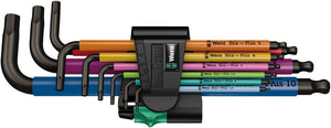 Wera Hex Wrench 9 / 2/2.5/3/4/5/6/8/10/12Mm Wera 950/9 Hex-Plus L-Key Hex Wrench Set - Metric