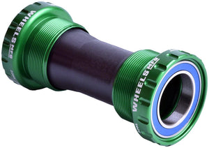 Wheels Manufacturing Bottom Brackets Wheels Manufacturing BSA Bottom Bracket - Shimano Hollowtech II Spindle ABEC 3 Green