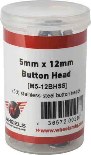 Wheels Manufacturing Nuts & Bolts 12Mm Wheels Manufacturing Button Head Cap Screw - M5 Stainless Steel, Bottle of 50