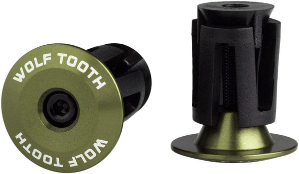 Wolf Tooth Bars Ends & Plugs Olive Wolf Tooth Alloy Bar End Plugs