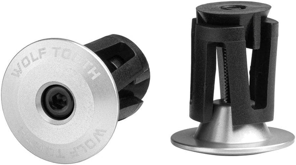 Wolf Tooth Bars Ends & Plugs Raw Silver Wolf Tooth Alloy Bar End Plugs