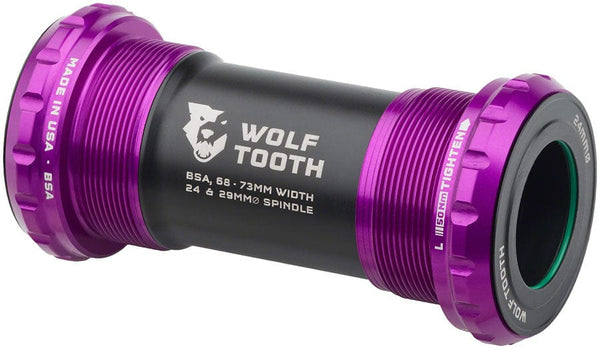 Wolf Tooth Bottom Brackets 24Mm / Ultraviolet Purple Wolf Tooth Bottom Bracket - English BSA 68/73