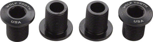 Wolf Tooth Chainring Bolts and Hardware Black Wolf Tooth 30T Alloy Chainring Bolts - 104 x 30T, Rings 10mm long, 4-Pieces