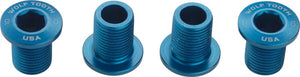 Wolf Tooth Chainring Bolts and Hardware Blue Wolf Tooth 30T Alloy Chainring Bolts - 104 x 30T, Rings 10mm long, 4-Pieces