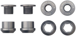 Wolf Tooth Chainring Bolts and Hardware Set/4 / Gun Metal Gray Wolf Tooth 1x Chainring Bolt Set - 6mm Dual Hex Fittings